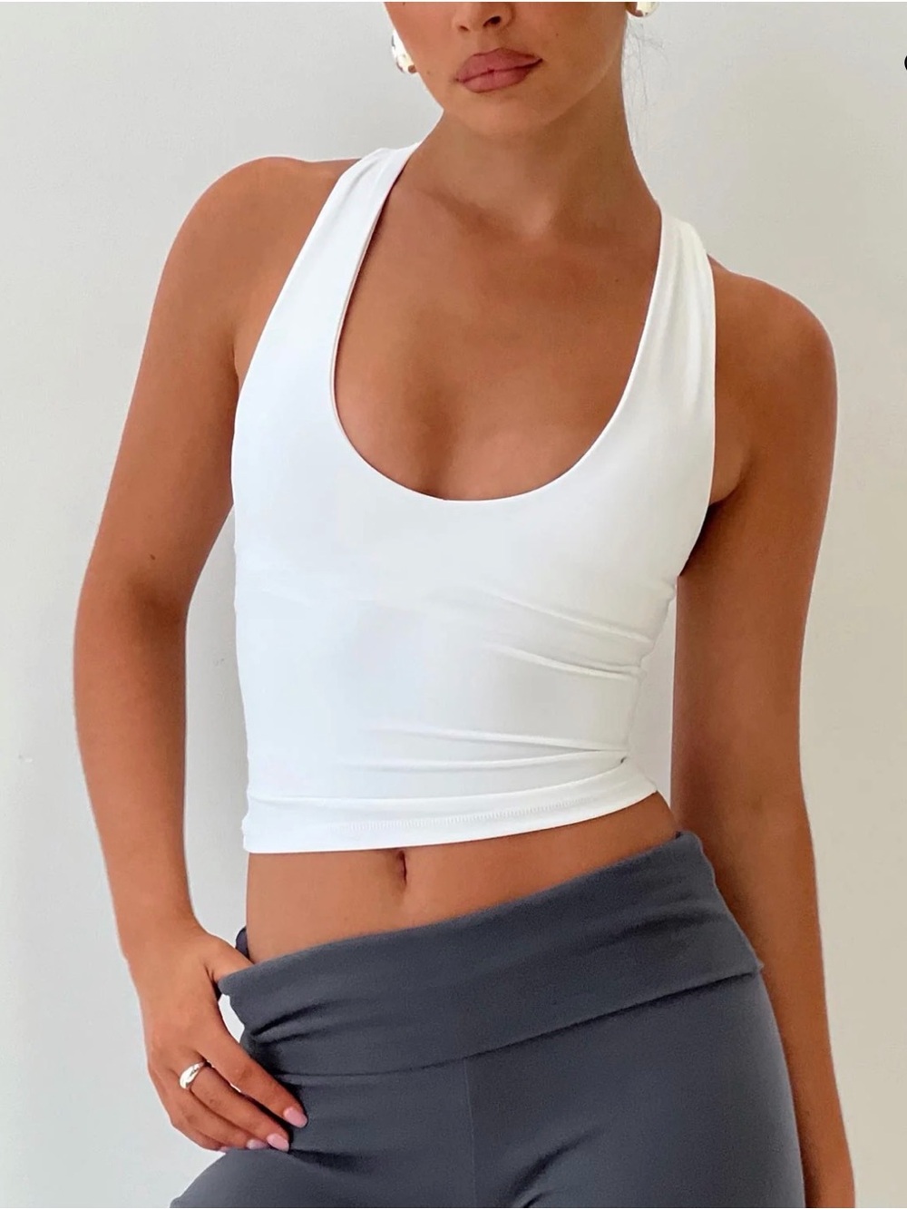 Fast Track Longline Active Tank Top White